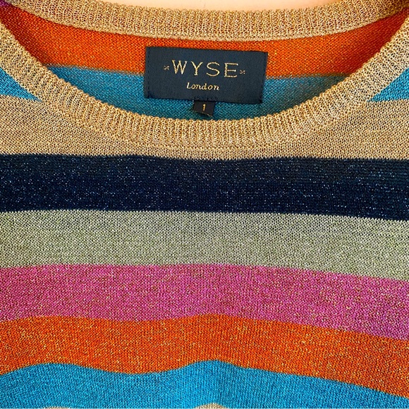 Wyse London Striped shimmer sweater top size small - Picture 5 of 6